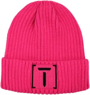 Pink branded beanie