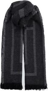 Black textured knit scarf