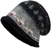 Brushed jacquard knit hat