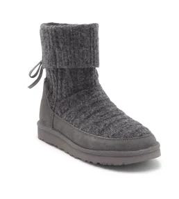 Grey knitted ankle boots