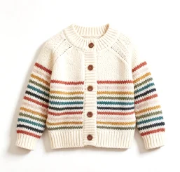 Children's striped cardigan