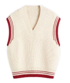 Men's contrast knitted vest