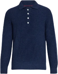 Men's long sleeve knitted polo