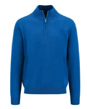 Men's blue zip neck sweater