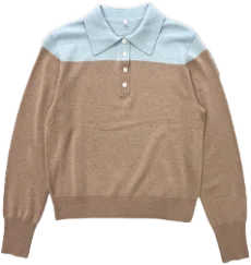 Women's colour block knitted polo