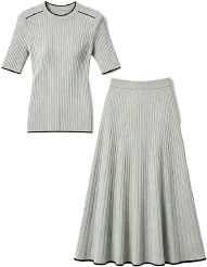 Women's knitted top and skirt set