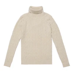 Women's cable turtleneck sweater