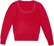 Women's embellished red sweater