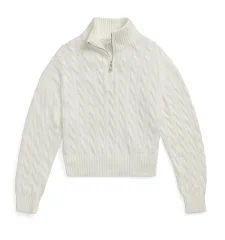 Women's cable half-zip sweater