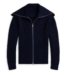 Women's rib knit zip cardigan